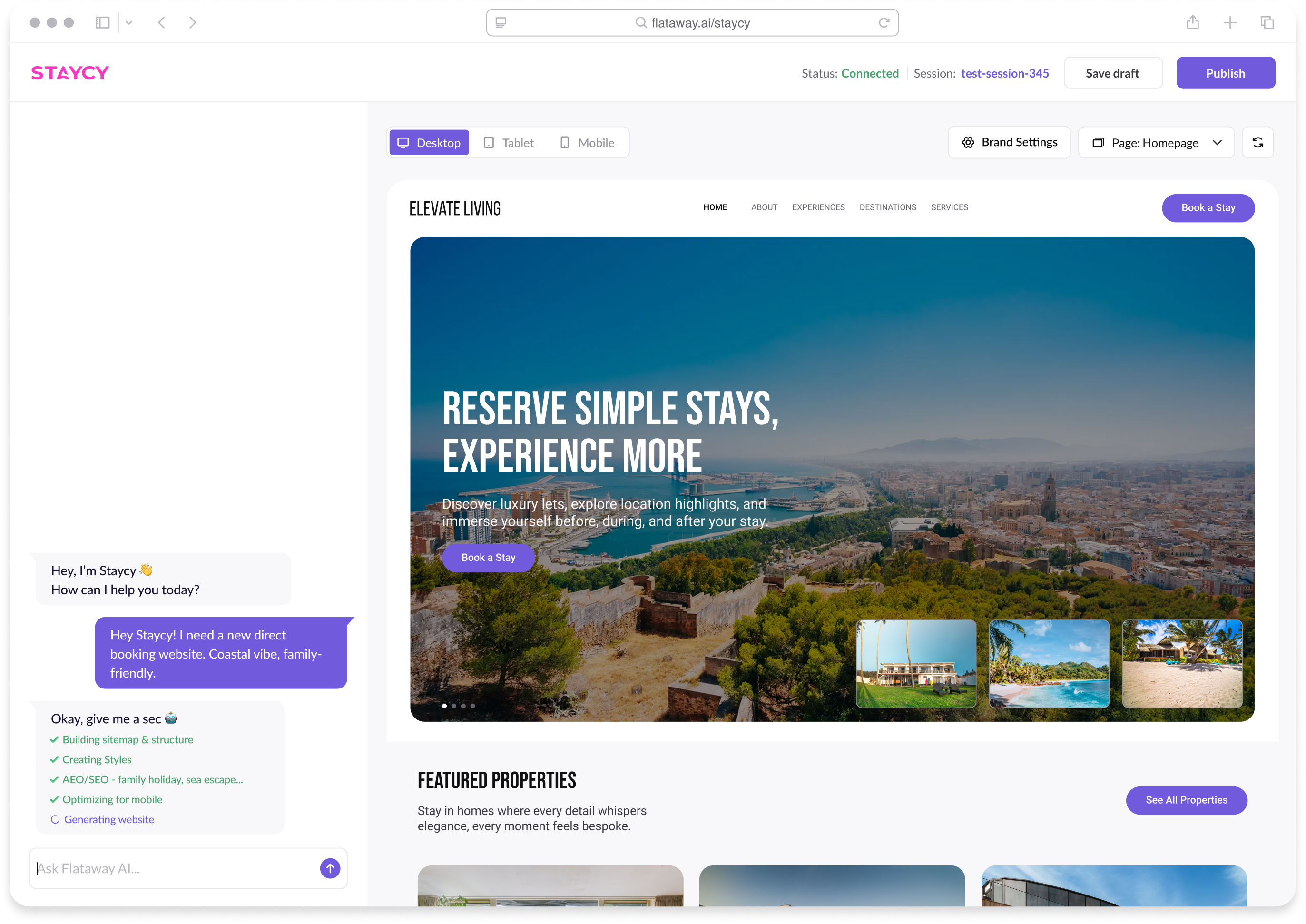 Staycy AI Website Builder